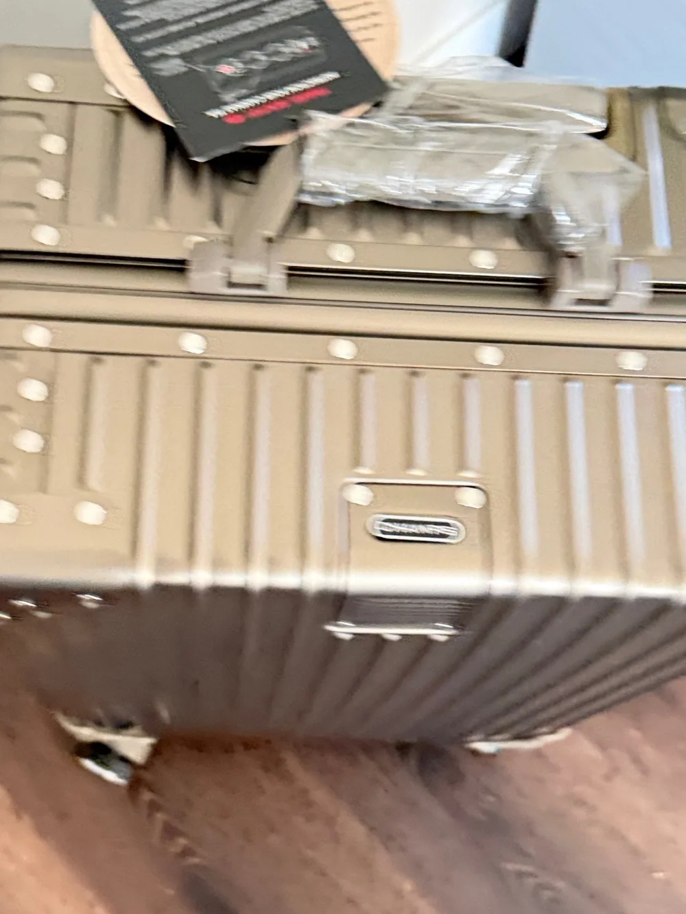Champs 🔥Elite Hardside Carry-on Luggage Metallic Hard-Shell Spinner suitcase